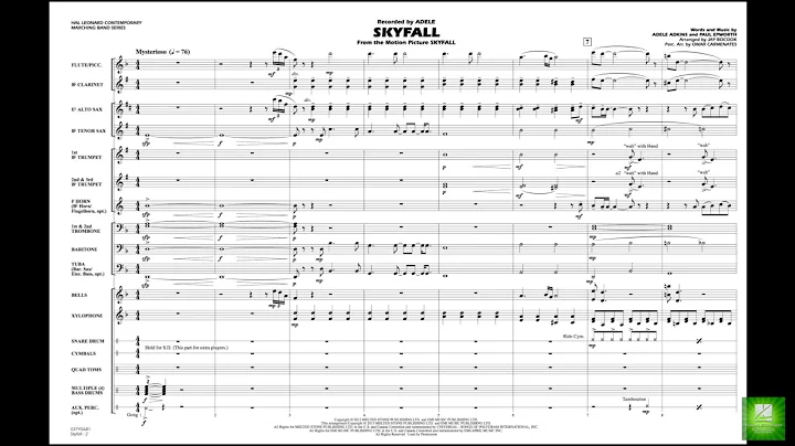 Skyfall arranged by Jay Bocook