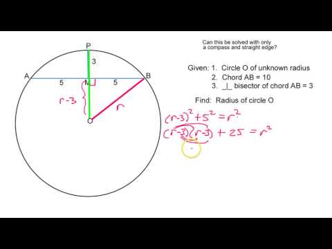 How do you find the radius given a chord and a perpendicular bisector?