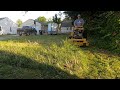 Mowing Overgrown Lawn That Got A City Violation Warning  For Tall Grass
