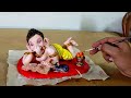 How to colour a ganpati  clay sculpture painting tutorial