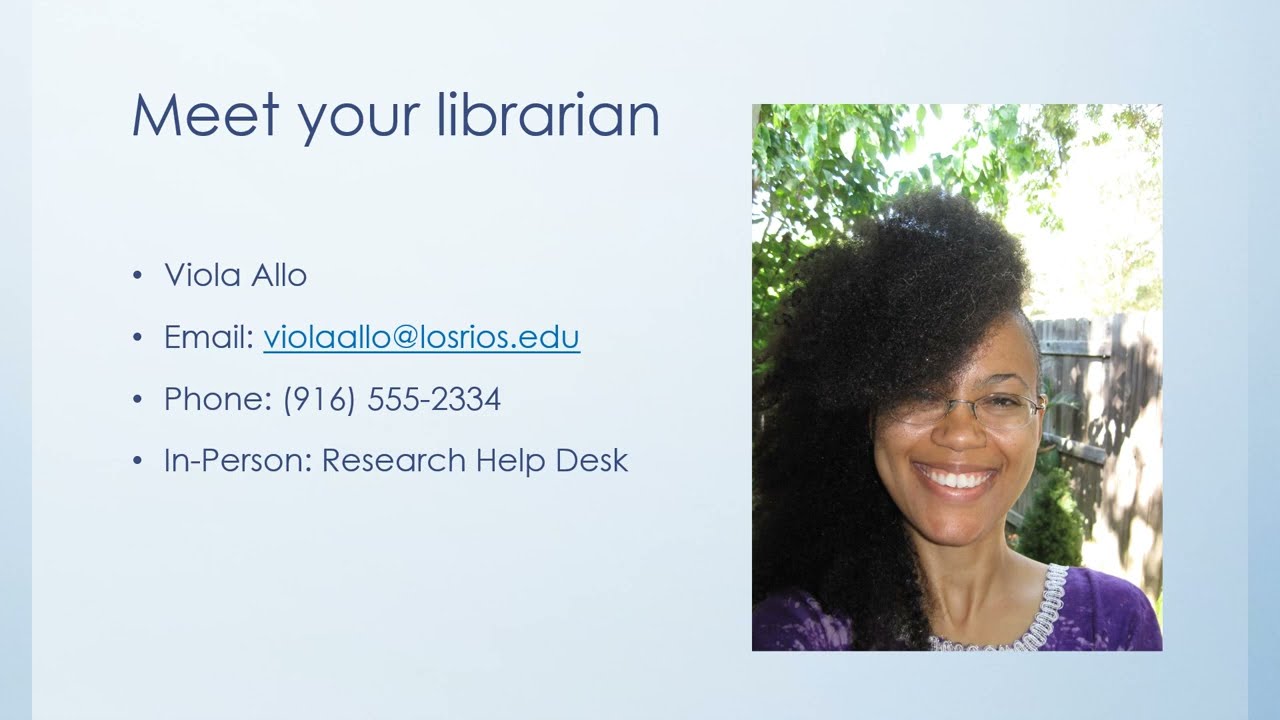 Introducing the Los Rios Community College Libraries: A Presentation for New Students