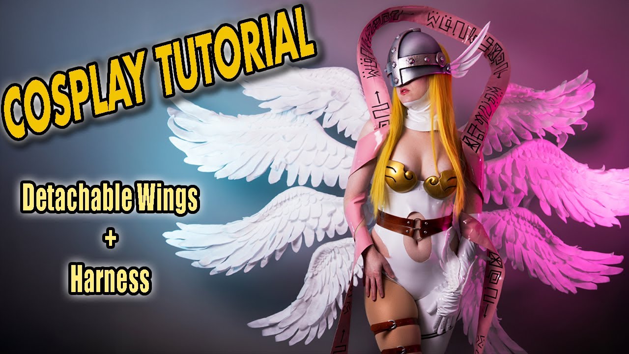 How to Make Huge Detachable Angel Wings | Angewomon Digimon Cosplay Tutorial for Wings & Harness