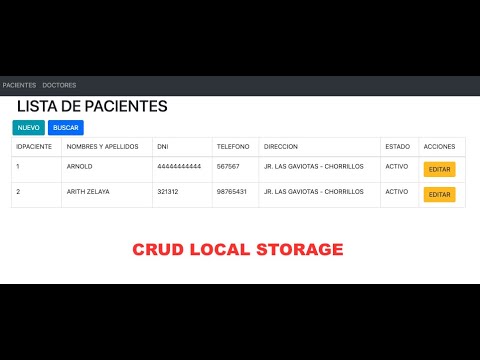 COMO CREAR UN CRUD CON BOOTSTRAP, JS Y LOCALSTORAGE - PARTE 4 - YouTube