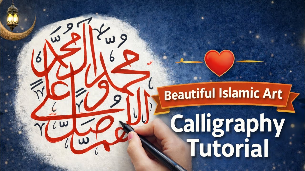 Spiritual Calligraphy Art | Allahumma Salli Ala Muhammad💕#youtubevideo #explore #trending #art#islam