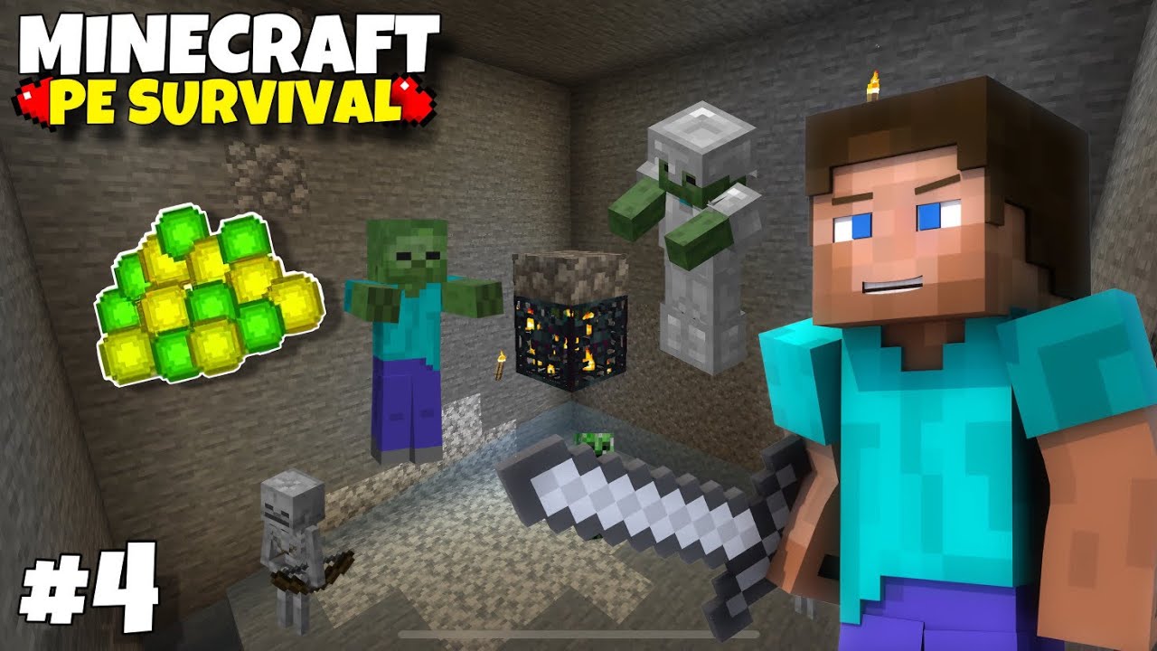 Minecraft PE Survival Series Ep 4 in Hindi || I Made Mob Unlimited XP ...