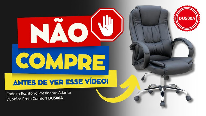 Cadeira Escritório Presidente Atlanta Duoffice Preta Comfort DU500A