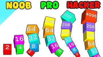 NOOB vs PRO vs HACKER | In Cube Arena 2048 (Merge Numbers) | B8 Gamer