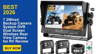 7 2Wired Backup Camera System DVR Dual Screen Wireless Rear View Camera for RV Review