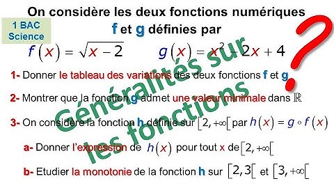 EXERCICE SUR GENERALITES SUR LES FONCTIONS NIVEAU 1 BAC SCIENCE