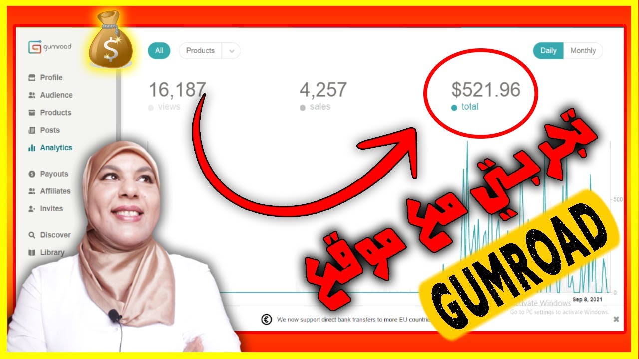 تجربتي مع موقع gumroad - كيف حققت مبلغ 521.96$ خلال 3 اشهر بدون مجهود كبير!