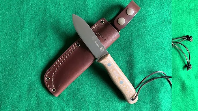  Joker Bushcraft Knife BS9 Campero CO112, Olive Wood Handle,  Leather Sheath, Blade 4.13 inches in Steel Sandvik 14C28N, Tool for  Fishing, Hunting, Camping and Hiking : Sports & Outdoors