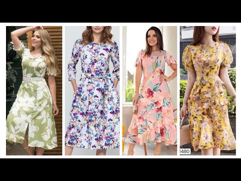 most gorgeous attractive American style floral print satin  long maxi dresses @LadieslatestFASHION