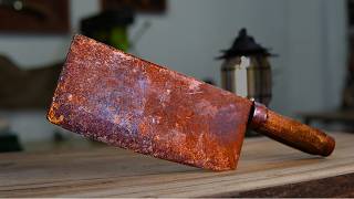 Rusty Chopping Knife Restoration - Broken Handle _ Complete Restoration