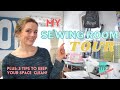My Sewing Room Tour and 3 Tips to Keep a Clean and Tidy Sewing Room!