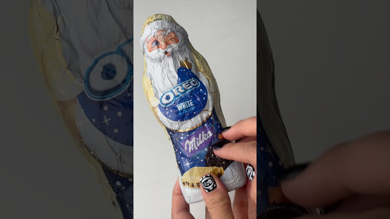 chocolate Santa Claus #cookiesopening #oreo #milka #asmr