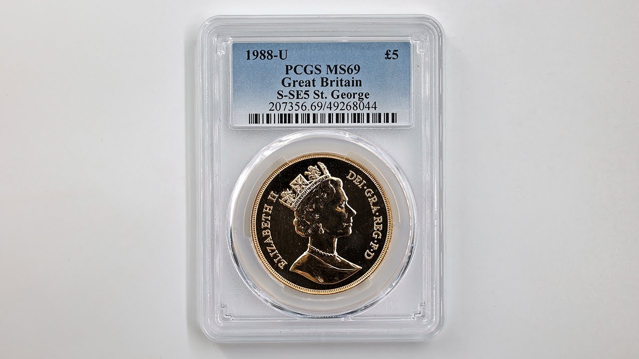 【PCGS PR69】完全未使用 希少 英国 1987 エリザベス 1988 英国 エリザベス2世 ソブリン 5ポンド 金貨 PCGS MS 69 準