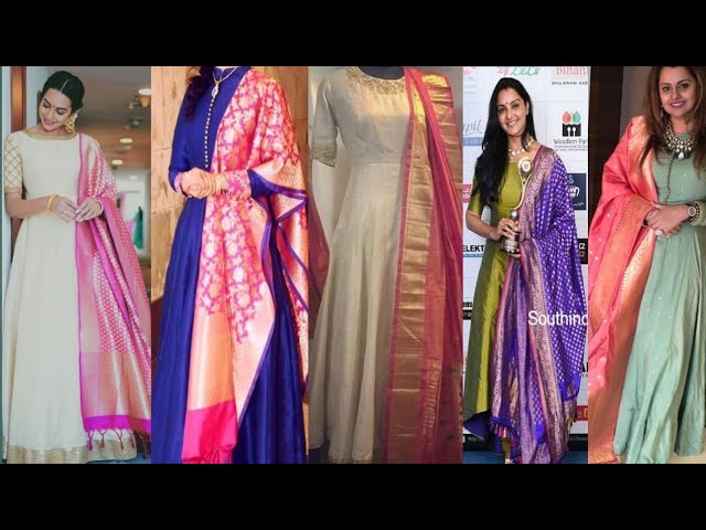 Hottest Trend: Simple Anarkali's With Statement Dupattas – South India  Fashion | Indian gowns dresses, Anarkali dress pattern, Ethnic looks