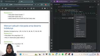 Mencari Nilai Pada Array beserta Indexnya menggunakan bahasa pemograman Java