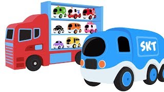 Colors for Children to Learn with Truck Transporter Toy Street Vehicles - Toys Cars For Kids