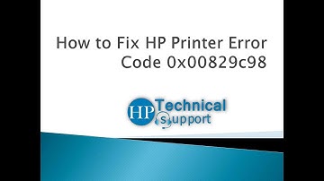 How to Fix HP Printer Error Code 0x00829c98