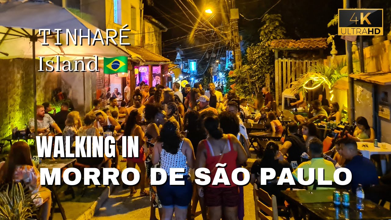 WALKING TOUR AROUND MORRO DE SÃO PAULO AT NIGHT [4K] - BAHIA - BRAZIL