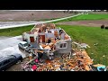 Drone of tornado destruction in harlan iowa