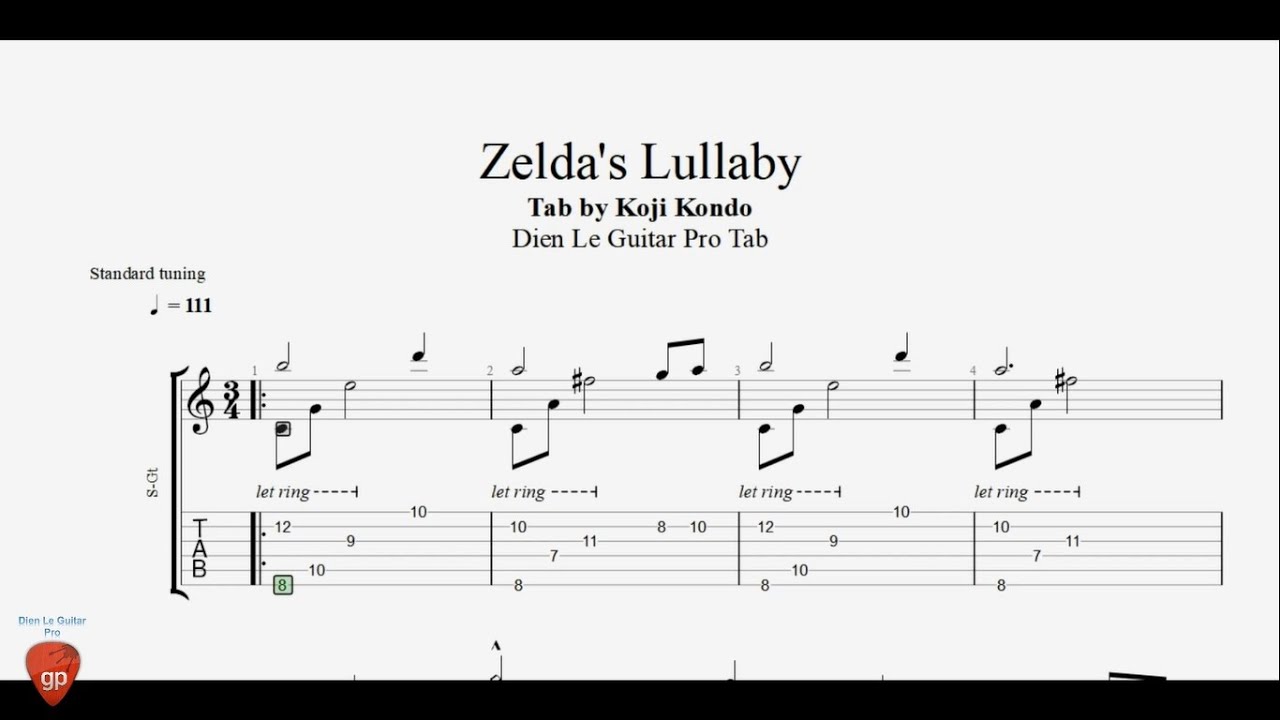 Zelda's Lullaby Guitar Pro Tab YouTube