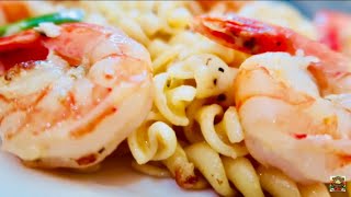 مكرونة بالجمبرى /  One pot shrimp pasta