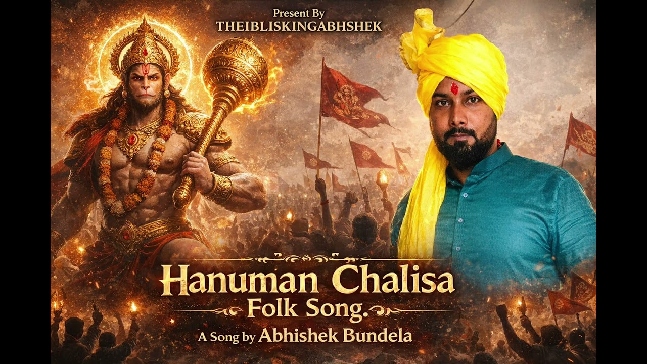 Hanuman Chalisa Folk Song 🚩 | Powerful Bhajan |  Bajrangbali Bhakti Song Song By Abhishek Bundela |