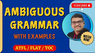 30-AMBIGUOUS GRAMMAR IN AUTOMATA THEORY || AMBIGUITY IN CONTEXT FREE GRAMMAR || TOC