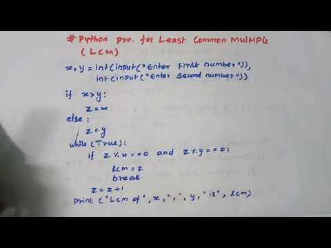 python program to find the LCM of two numbers/python language easy ...