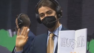 Mad Lions coach flexing on Cloud 9 with funny sign  - MSI 2021 C9 vs MAD