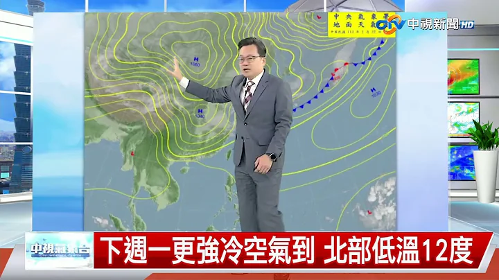 【立綱氣象報報】東北風增強 北部轉濕涼 南部氣溫降│中視午間氣象20240222 - 天天要聞