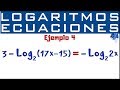 Logaritmos | Solución de ecuaciones | Ejemplo 4