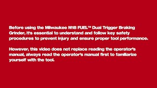 Milwaukee M18 Fuel 4.5 - 6 inch Dual Trigger Braking Grinder, Paddle Switch w ONE-KEY