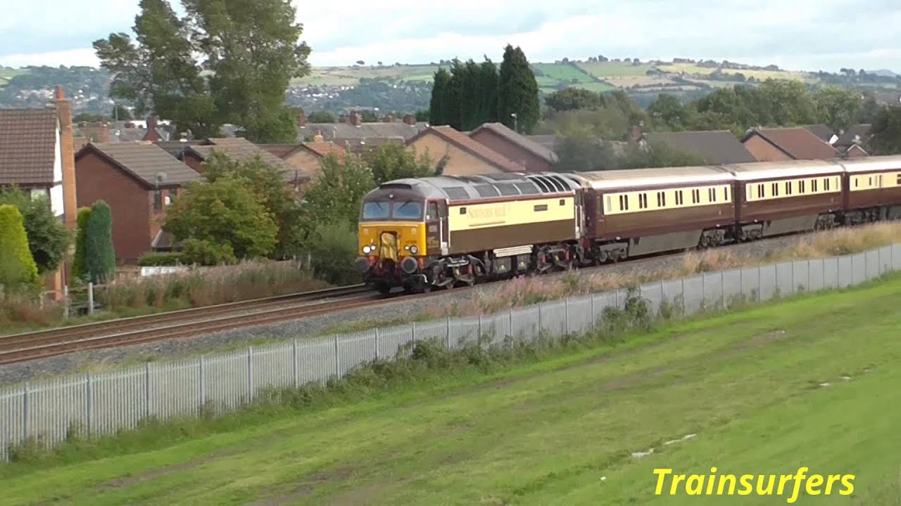 DRS Class 57 No's 57305 TnT 57301 on 5Z88 Crewe C.S - Manchester Victoria on 04.09.15 - HD - YouTube