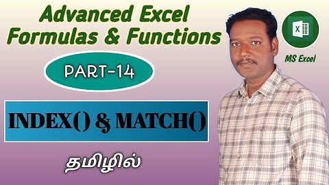 PART 14 - INDEX & MATCH FUNCTION IN MS EXCEL (TAMIL)