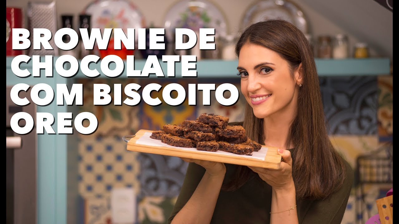 RECEITA DE BROWNIE DE CHOCOLATE COM BISCOITO OREO