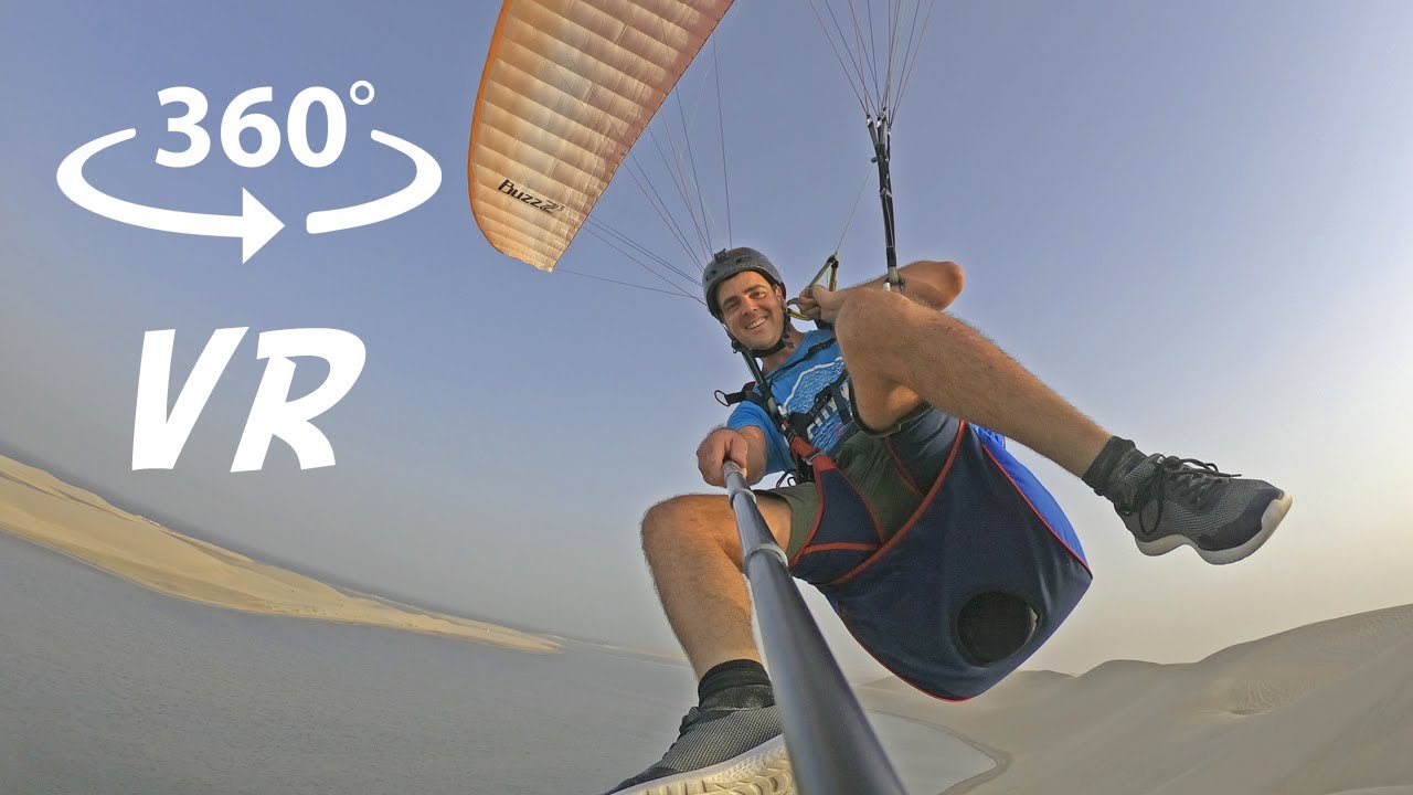 Paragliding Qatar Full Flight 5K 360 VR