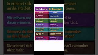 sich erinnern #deutschkurs #germanforbeginners #germanpronunciation