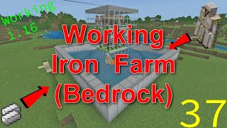 Minecraft Iron Farm in Bedrock (Working) (Tutorial) (SuperFast)-37