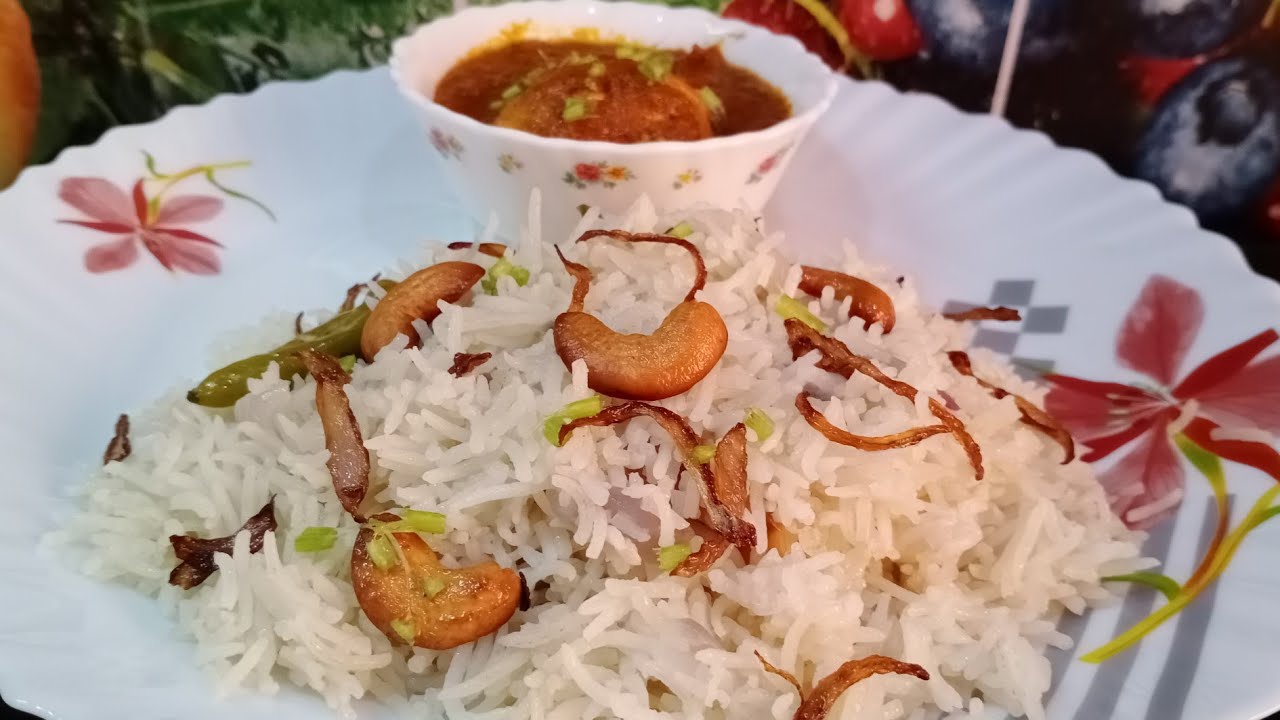 Cashew Pulao And Egg Gravy / Weekend Special Lunch Menu / Hotel Style Lunch Menu / Lunch Menu