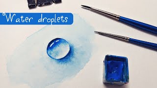 Real Time EASIEST realistic water drop tutorial » how to paint a watercolor rain drop for beginners