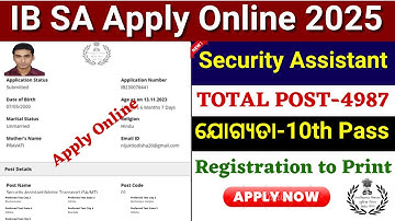 IB-beveiligingsassistentie online aanvragen 2025 voor kinderen in Odisha // Hoe u online IB SA ku...