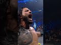 Roman Reigns destroys Dominik Mysterio with a powerbomb on the announce table!
