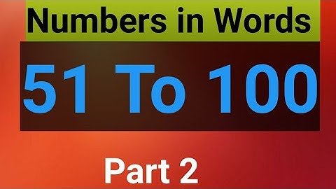 Fifty To One Hundred Spelling In English| Number Spelling 51-100| Learn Numbers 1 to 100 |Counting