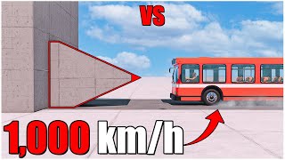 Beamng Drive Bus Full Dummy Vs Sharp Edge Wall 1000 Kmh Crash Test Car Torture