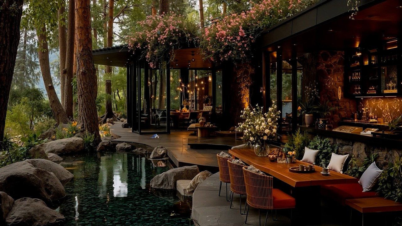 Gentle Piano Jazz Music with Nature Sounds 🌿 Morning Outdoor Coffee Jazz, Relaxing and Study, Work