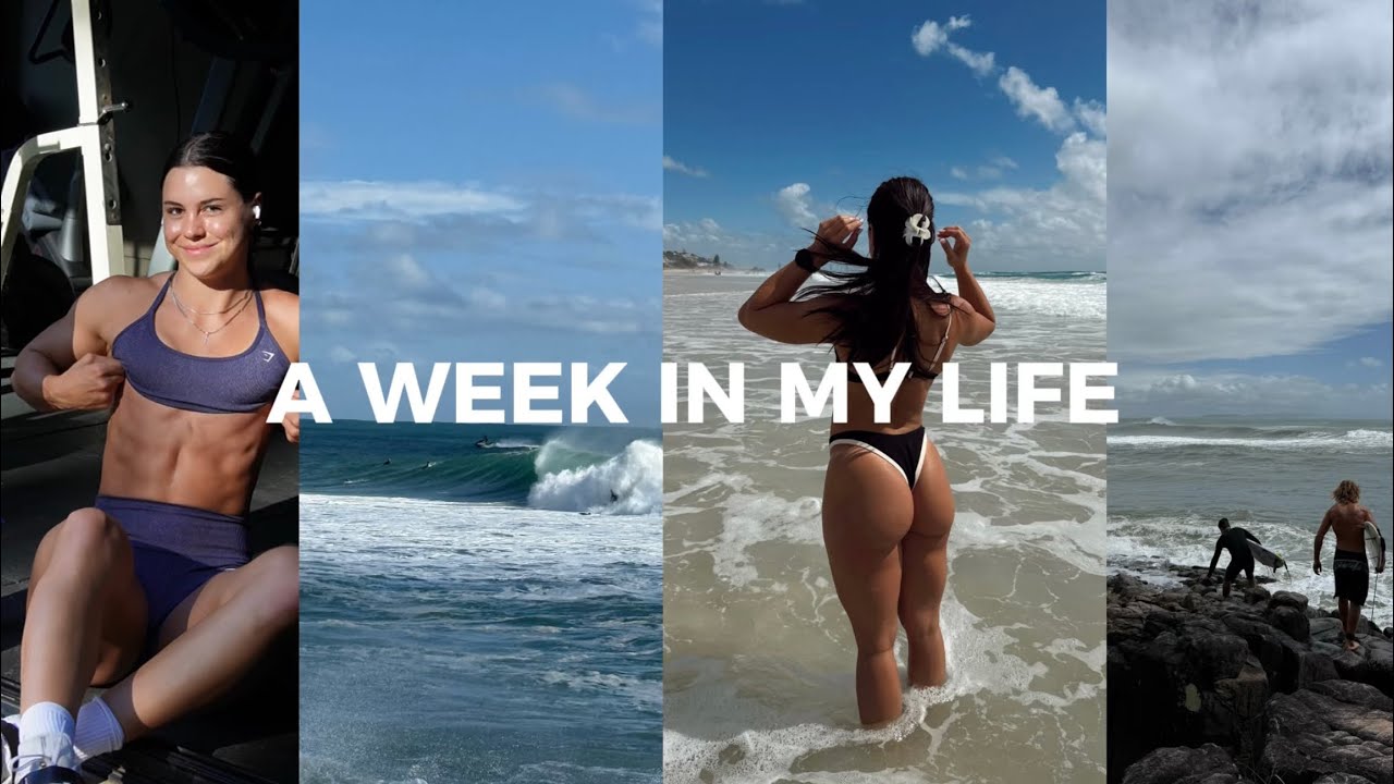 A week in my life unplanned | mic'd up gym session, diet, shopping & surfing!