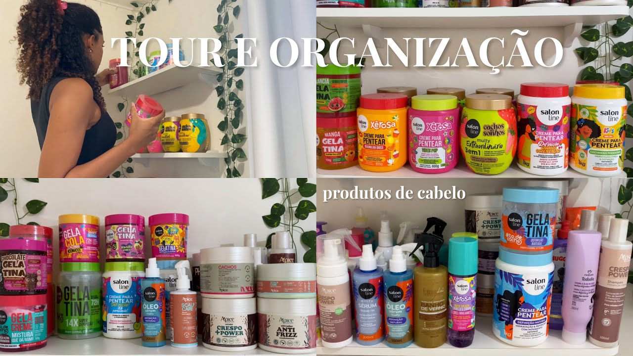 TOUR E ORGANIZAÇÃO pelos meus produtos de cabelo 🧴💗